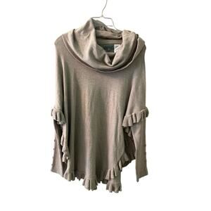 Joseph‎ A Shawl Pullover Sweater Women's M Beige Long Sleeve Cowl Neck Knitted